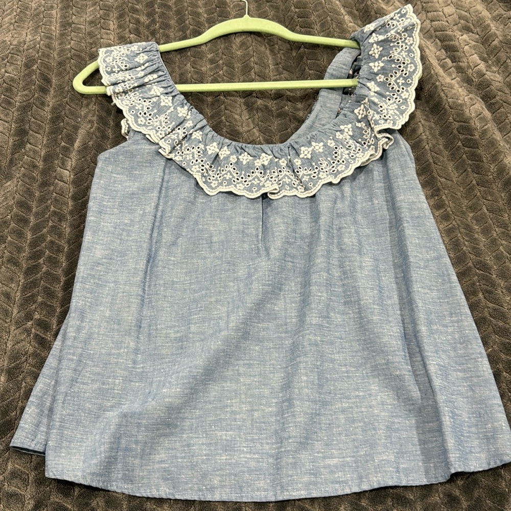 Like New Sezane Rosa Blouse - Chambray US 4 / FR 36